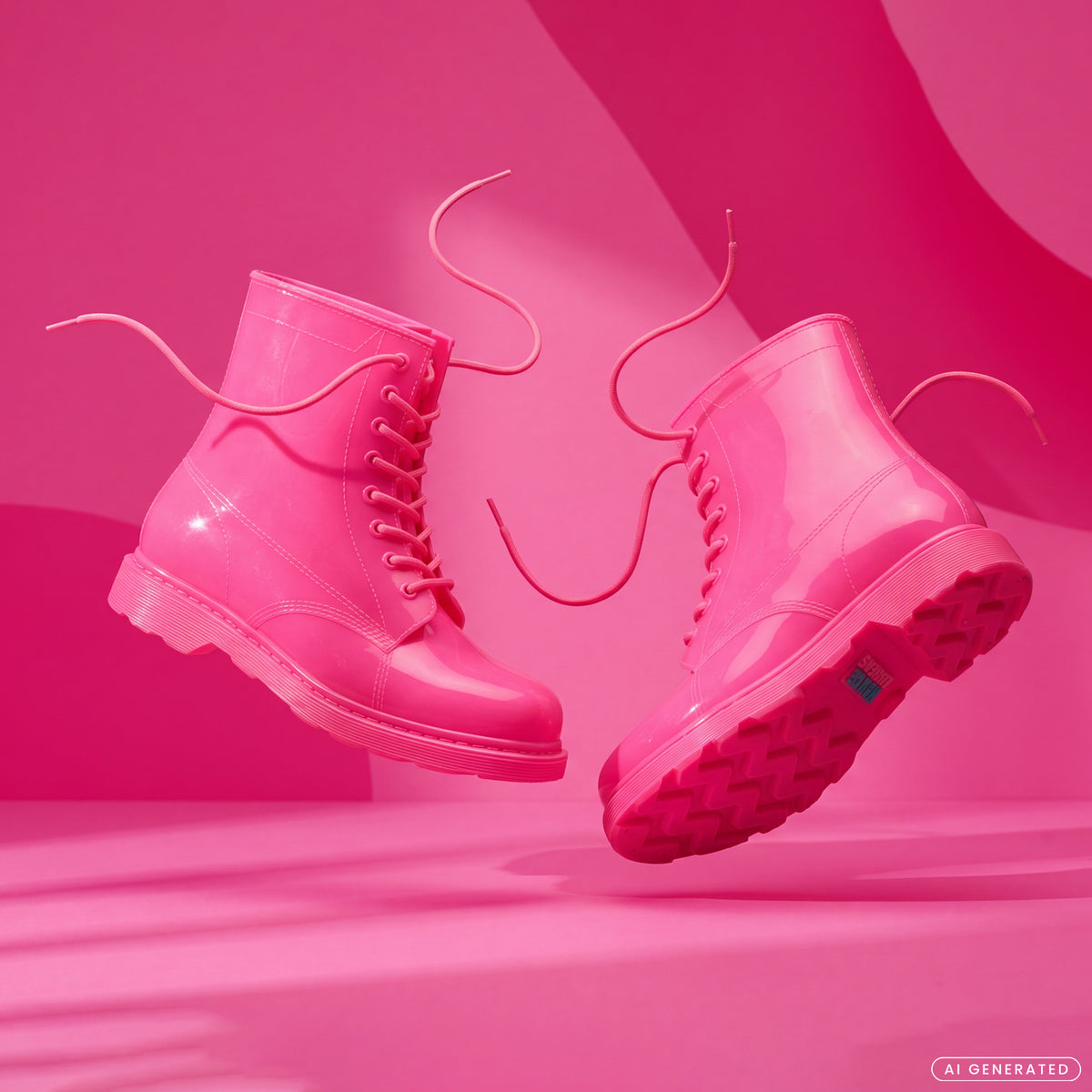 Space Walkers Gummistiefel Damen in Electric Pink – wasserdichte Regenstiefel