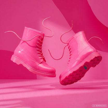 Space Walkers Gummistiefel Damen in Electric Pink – wasserdichte Regenstiefel