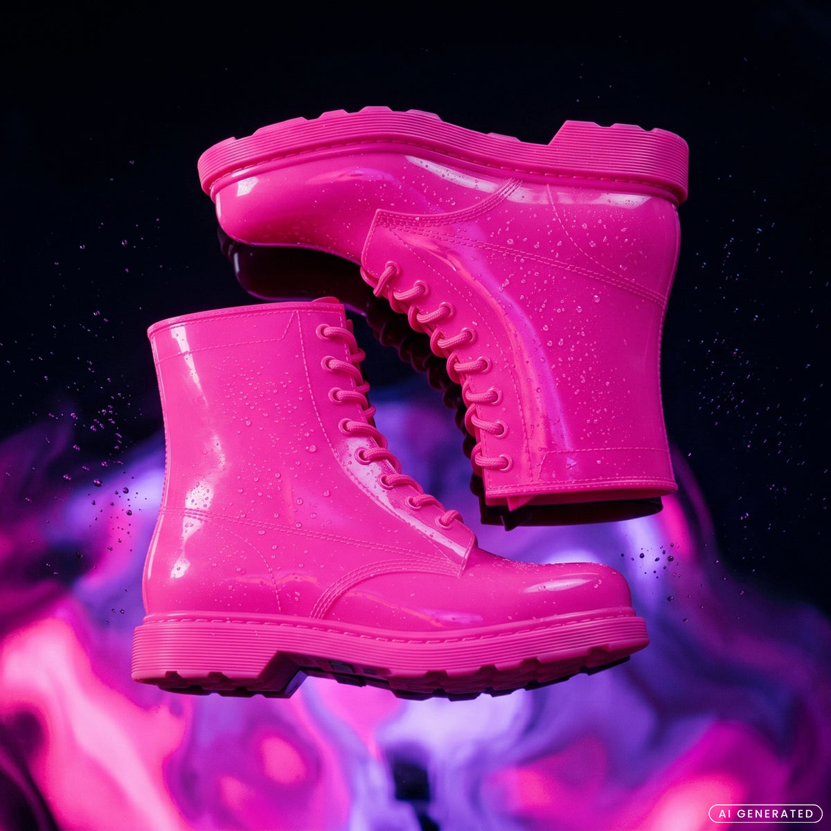 Space Walkers Gummistiefel Damen in Electric Pink – wasserdichte Regenstiefel