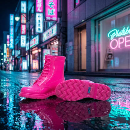 Space Walkers Gummistiefel Damen in Electric Pink – wasserdichte Regenstiefel