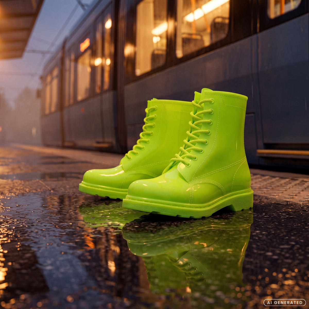 Space Walkers Gummistiefel Damen in Lemon Glow – wasserdichte Regenstiefel