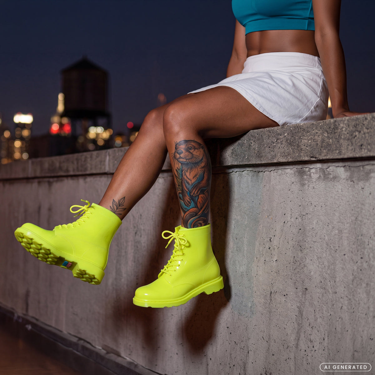 Space Walkers Gummistiefel Damen in Lemon Glow – wasserdichte Regenstiefel