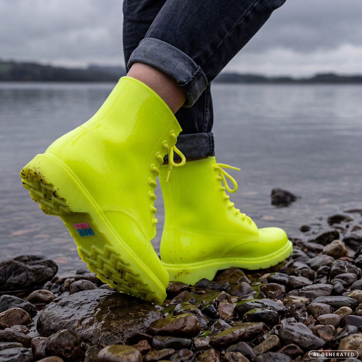 Space Walkers Gummistiefel Damen in Lemon Glow – wasserdichte Regenstiefel